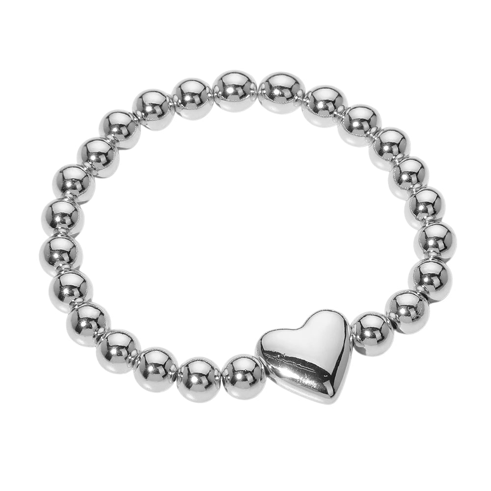 iLLASPARKZ Metal Heart Pointed Ball Stretch Bracelet