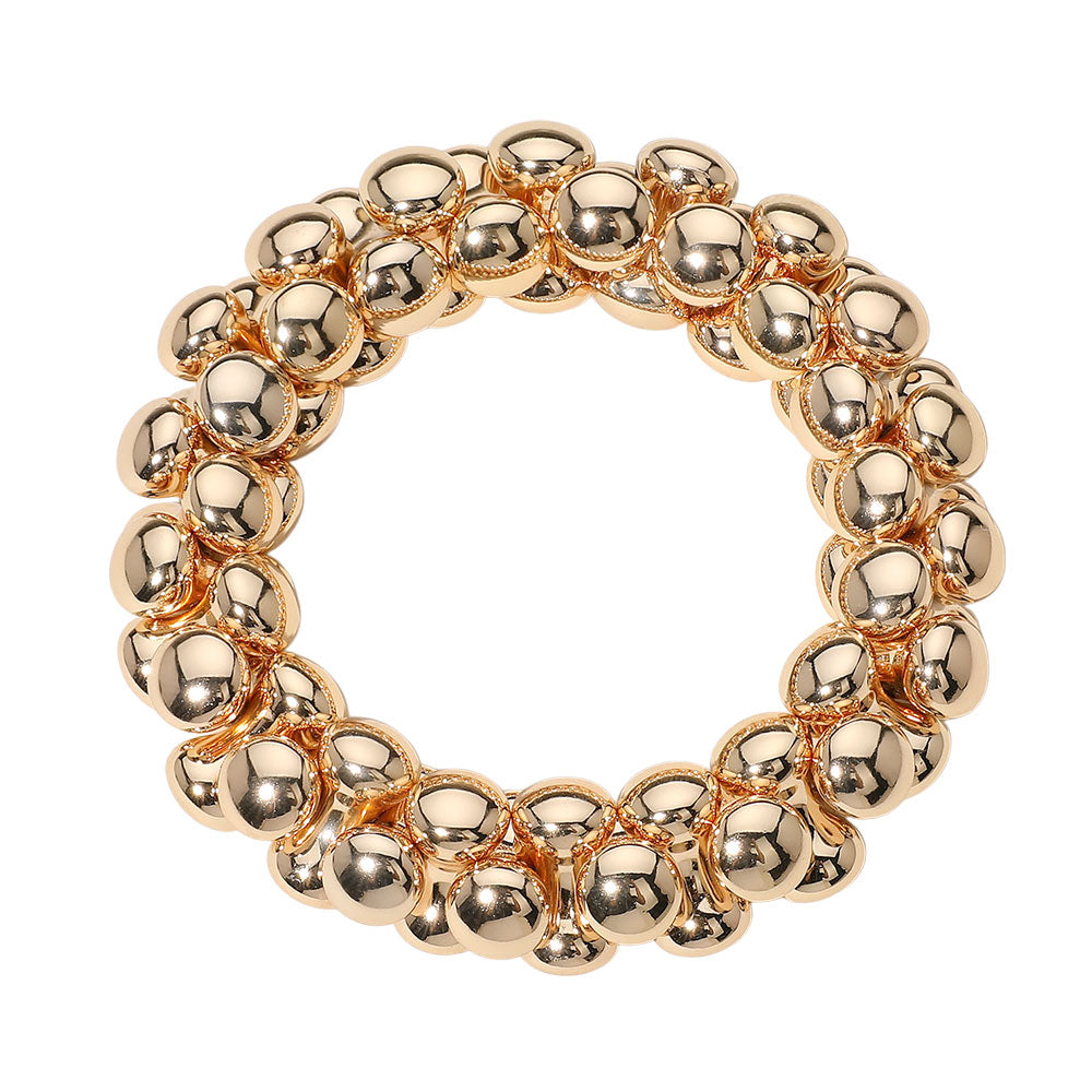 iLLASPARKZ Chunky Metal Bubble Beaded Stretch Bracelet