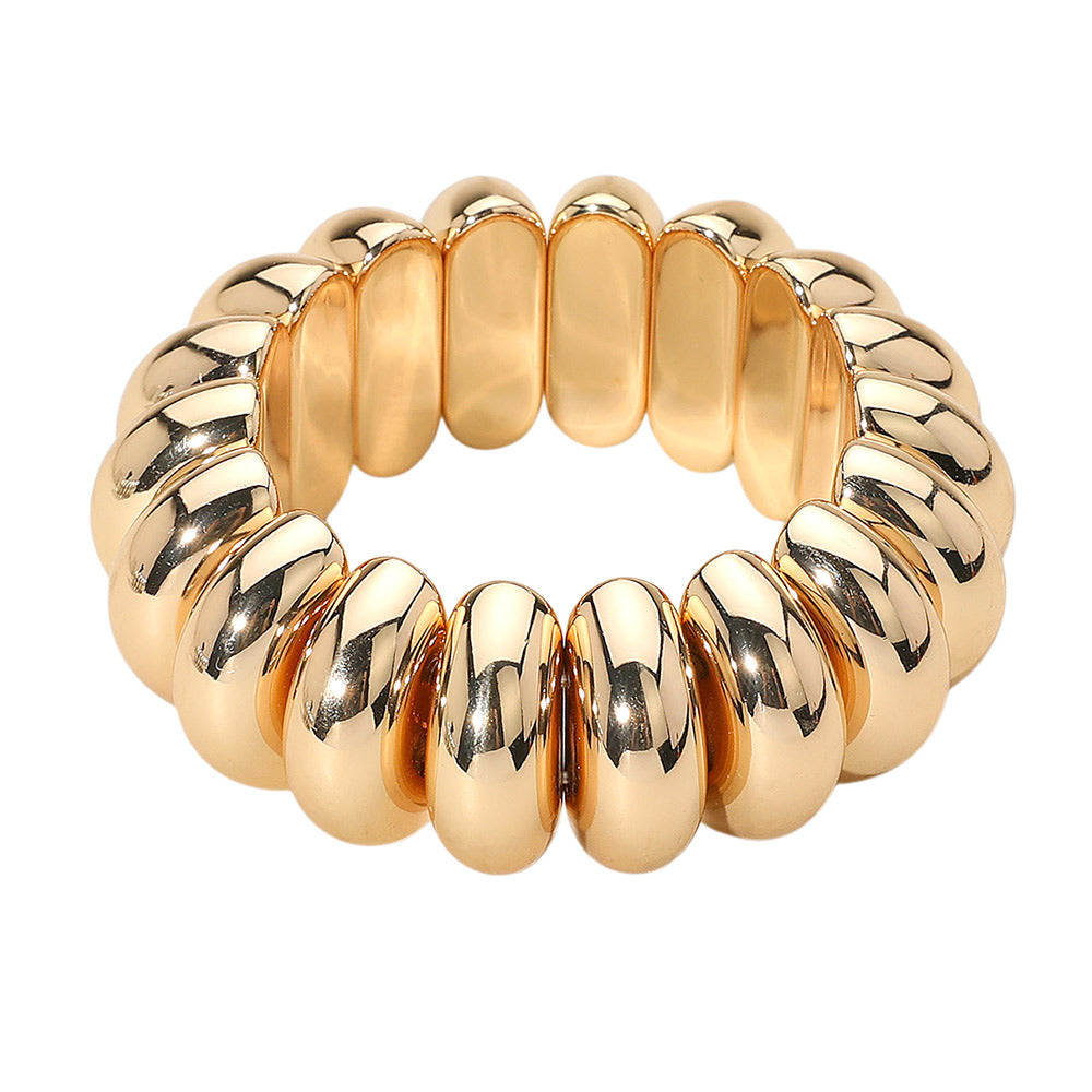 iLLASPARKZ Chunky Metal Done Beaded Stretch Bracelet