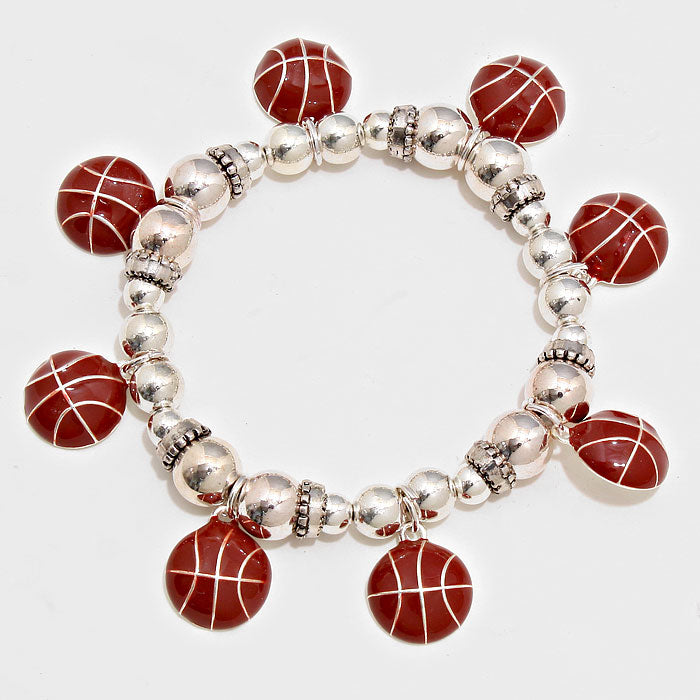 iLLASPARKZ Enamel Basketball Ball Stretch Bracelet