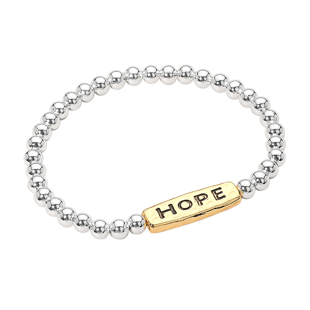 iLLASPARKZ SECRET BOX_HOPE Message Engraved Beaded Stretch Bracelet