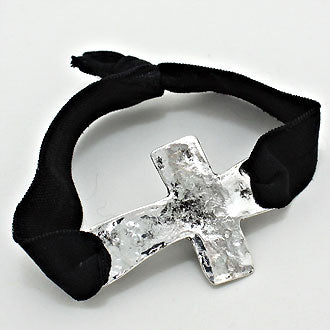iLLASPARKZ Vintage Cross Fabric Tie Stretch Bracelet