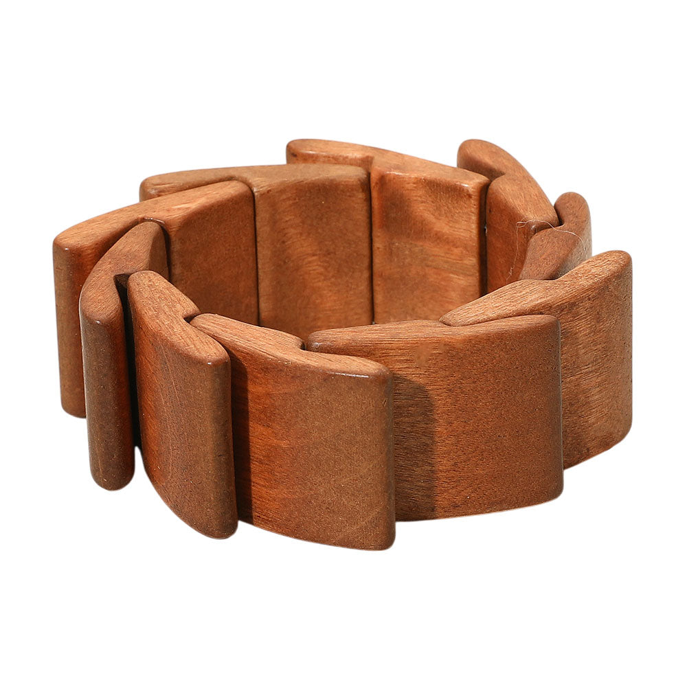 iLLASPARKZ Abstract Wooden Beaded Stretch Bracelet