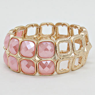 iLLASPARKZ Acrylic Segmented Square Stretch Bracelet
