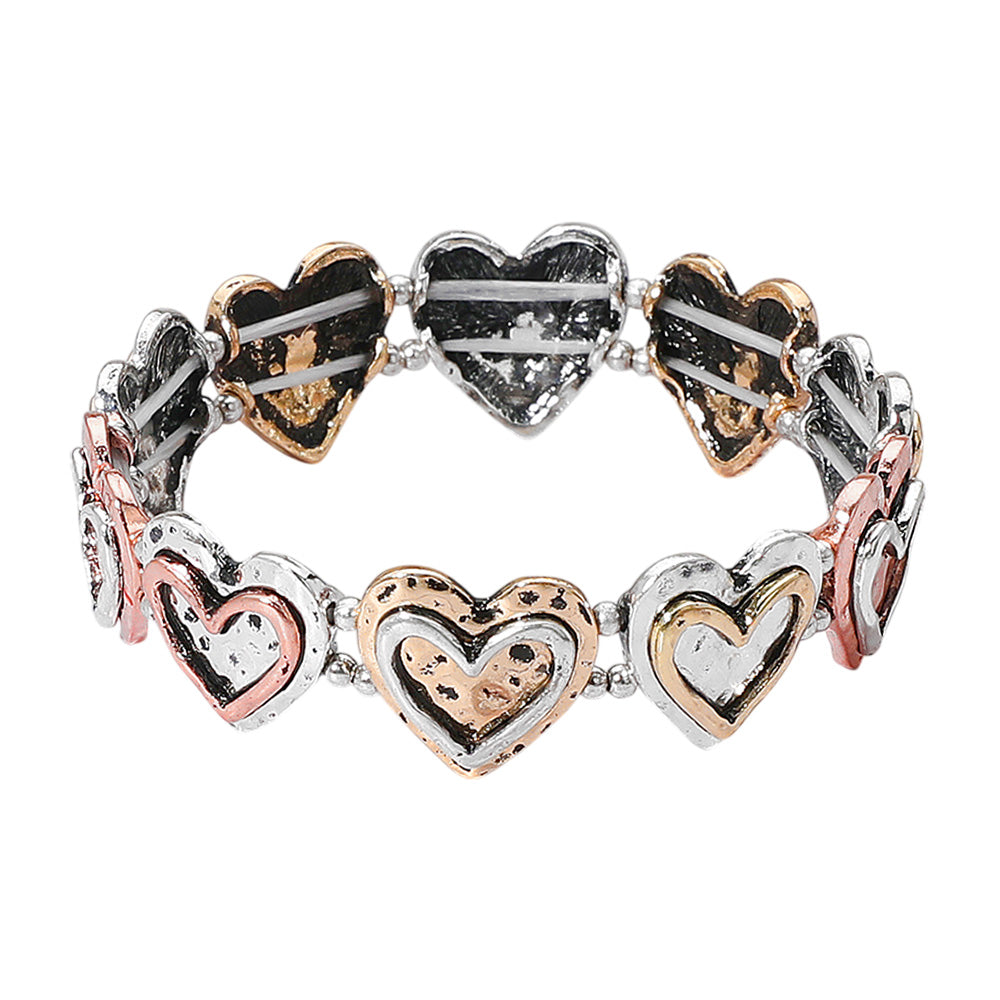 iLLASPARKZ Vintage Metal Heart Stretch Bracelet