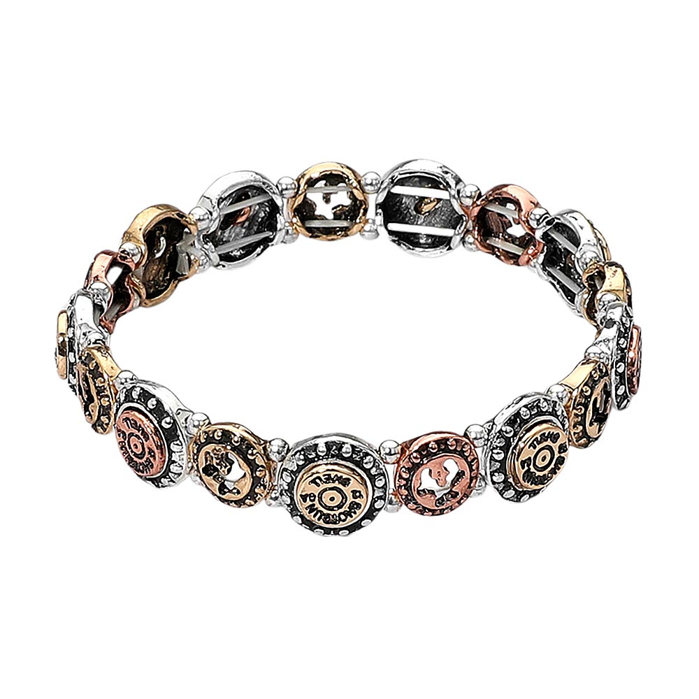 iLLASPARKZ Western Vintage Round Shotgun Shell Beaded Stretch Bracelet