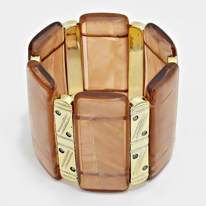 iLLASPARKZ Rectangle Gemstone Stretch Bracelet