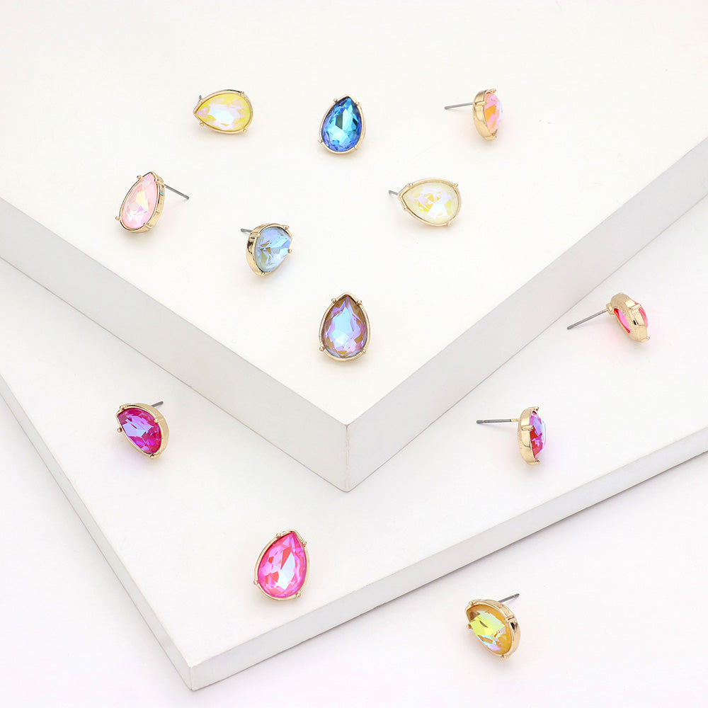 iLLASPARKZ Teardrop Stone Stud Earrings