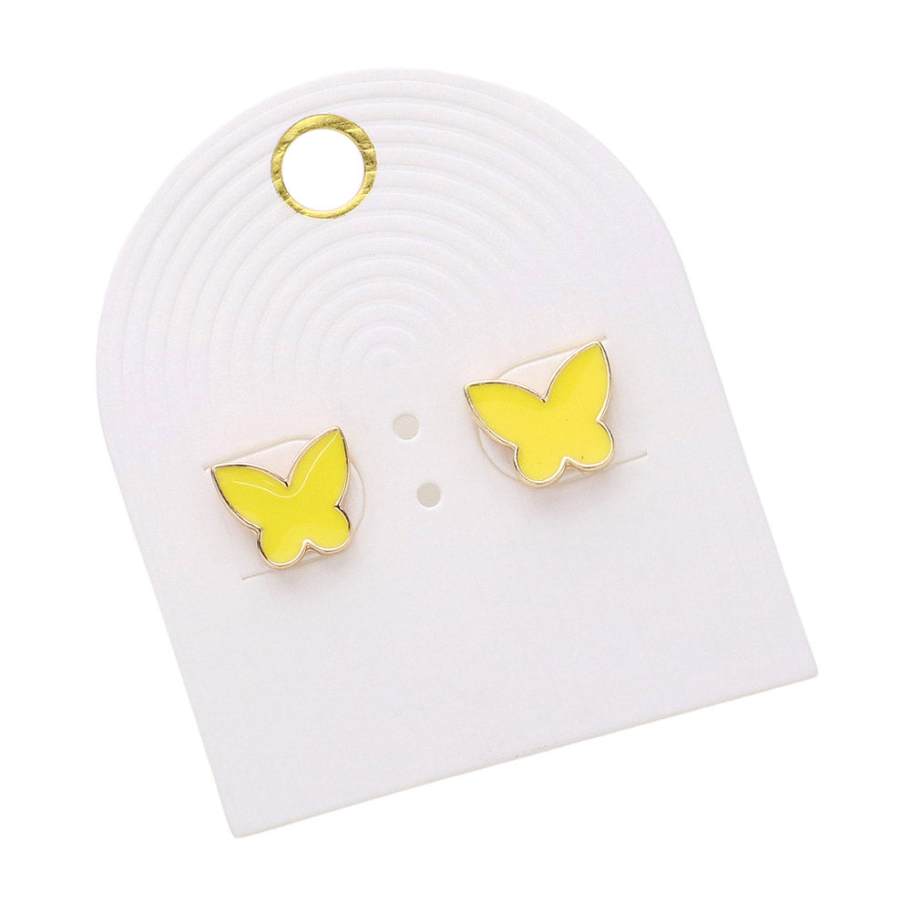 iLLASPARKZ Enamel Butterfly Stud Earrings