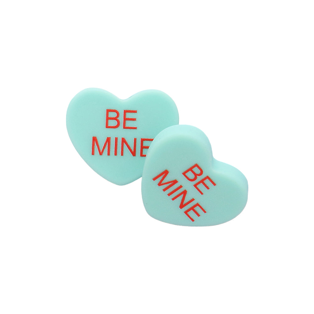 iLLASPARKZ BE MINE Message Heart Stud Earrings