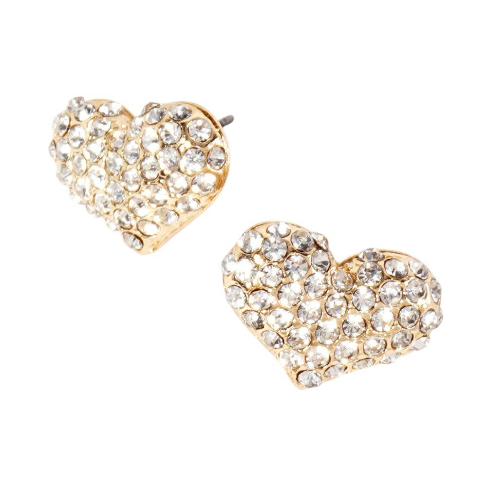 iLLASPARKZ Crystal pave heart stud earrings