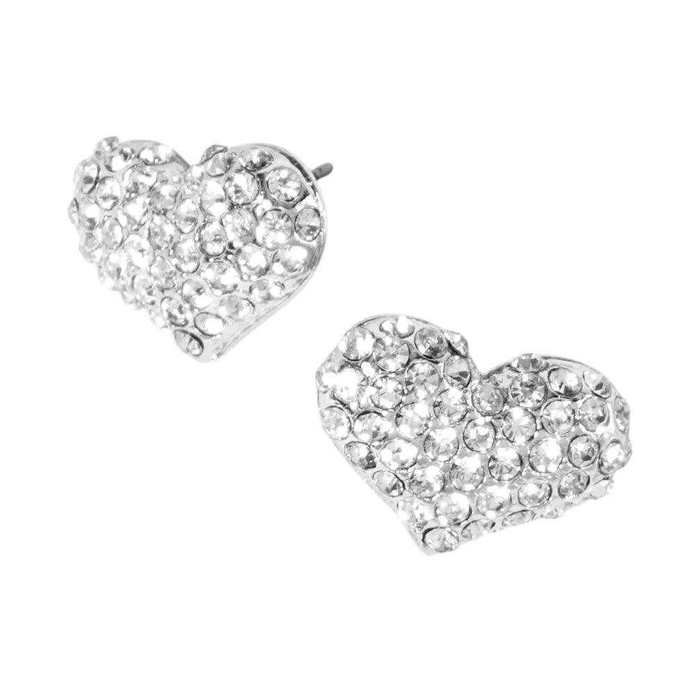 iLLASPARKZ Crystal pave heart stud earrings