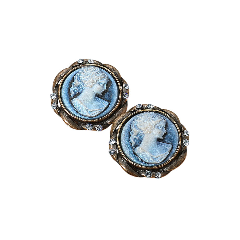 iLLASPARKZ Vintage Cameo Stud Earrings
