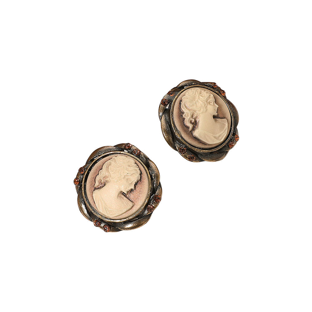 iLLASPARKZ Vintage Cameo Stud Earrings