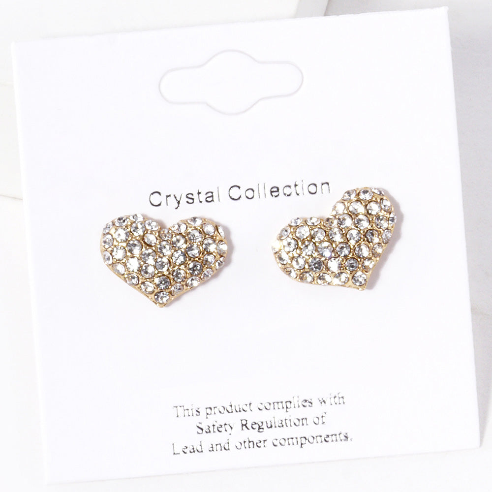 iLLASPARKZ Crystal Pave Heart Stud Earrings