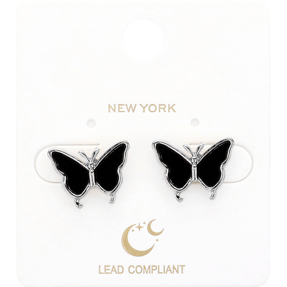 iLLASPARKZ Druzy Butterfly Stud Earrings
