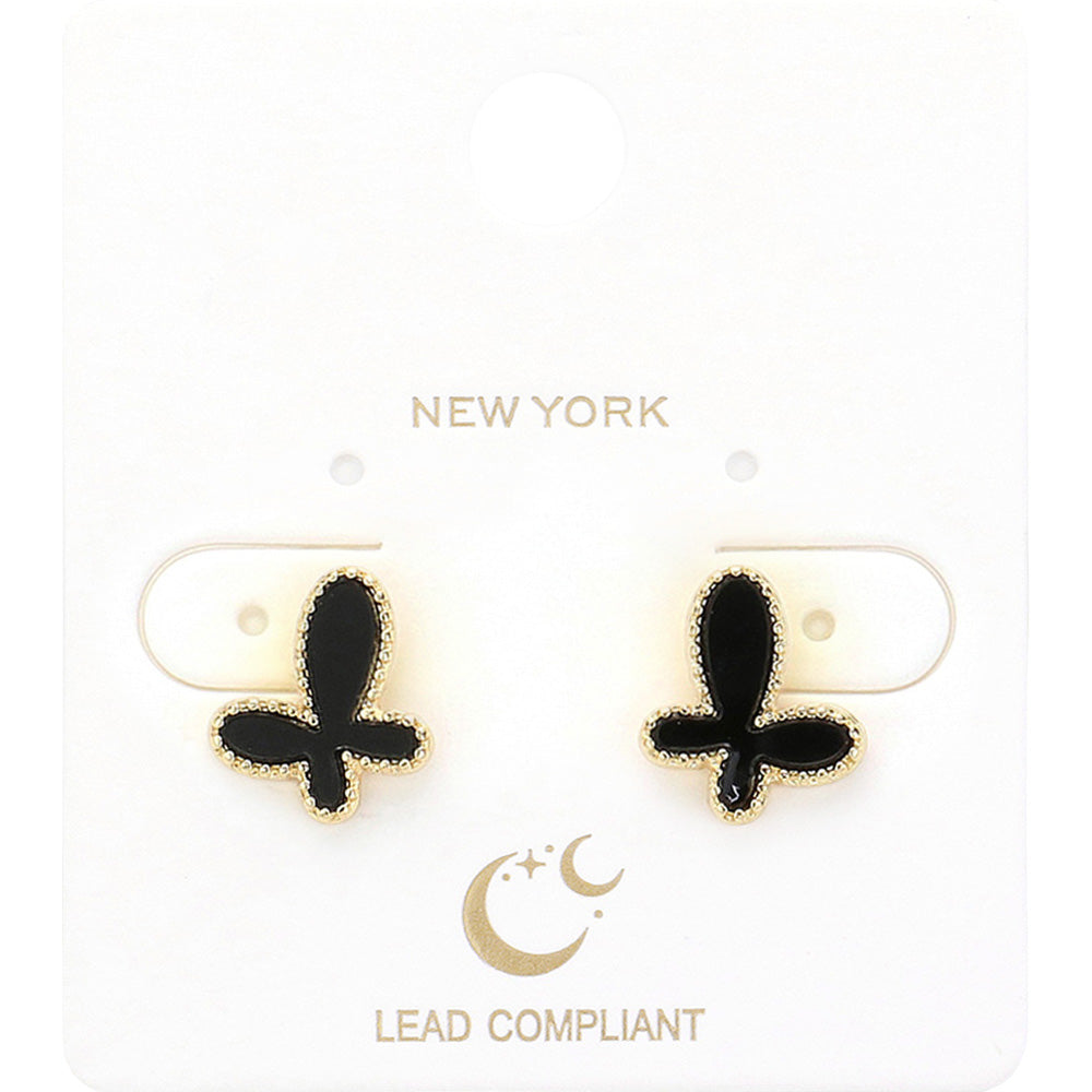 iLLASPARKZ Enamel Butterfly Stud Earrings