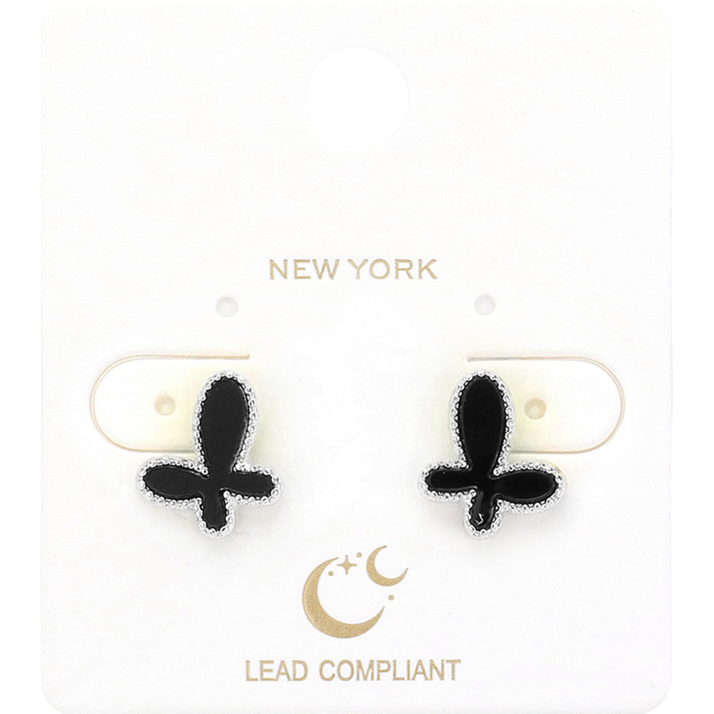 iLLASPARKZ Enamel Butterfly Stud Earrings