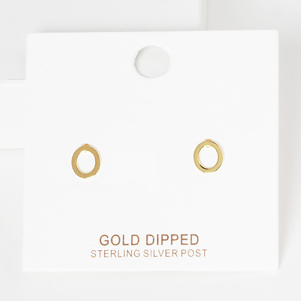 iLLASPARKZ -O- Gold Dipped Metal Monogram Stud Earrings