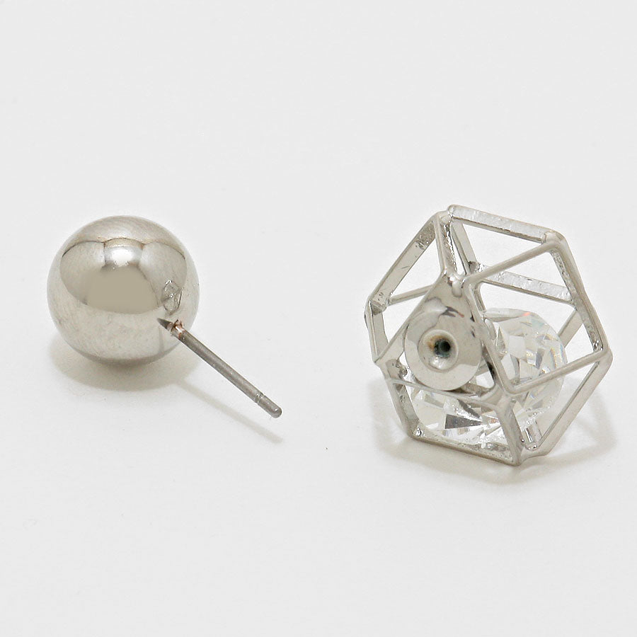 iLLASPARKZ Crystal Cage Double Sided Stud Earrings