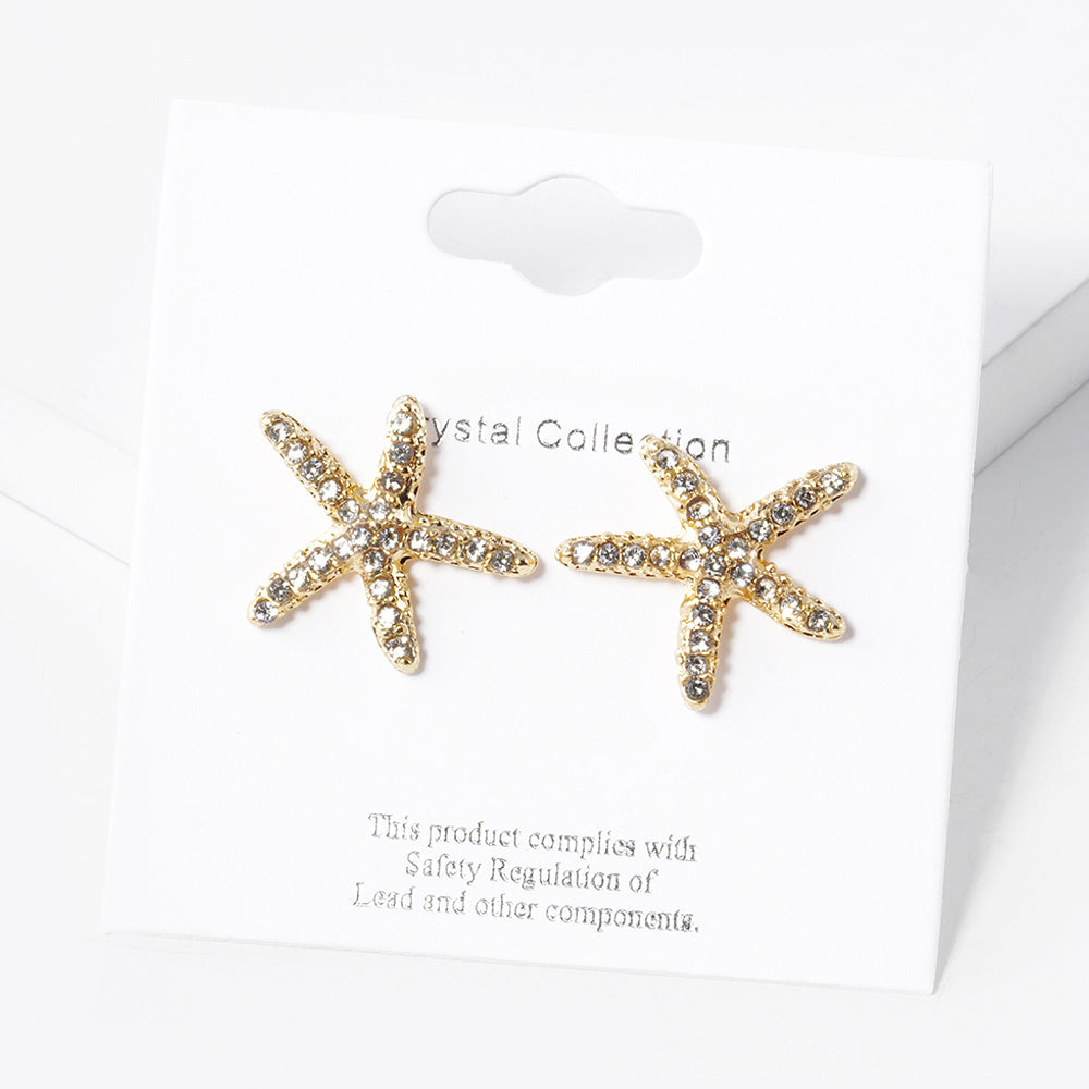 iLLASPARKZ Crystal Starfish Stud Earrings