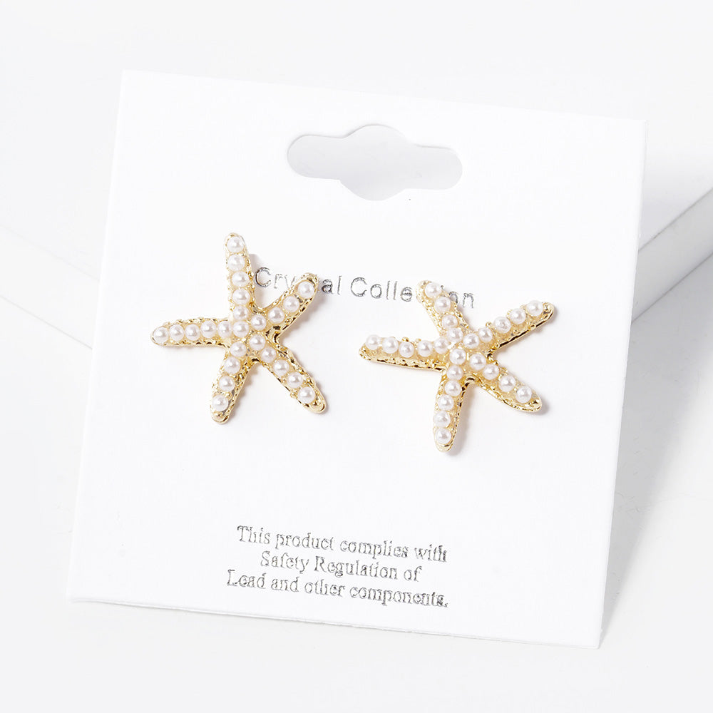 iLLASPARKZ Crystal Paved Starfish Stud Earrings
