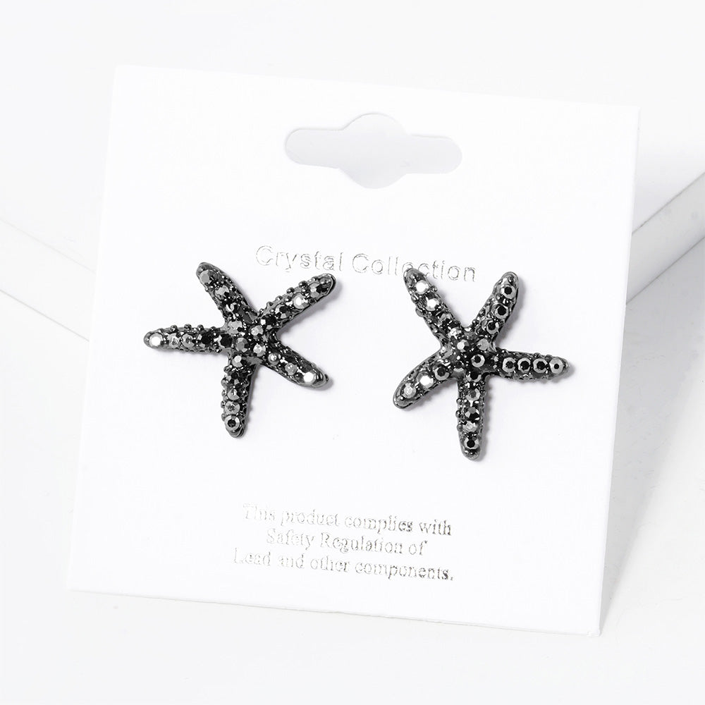 iLLASPARKZ Crystal Paved Starfish Stud Earrings