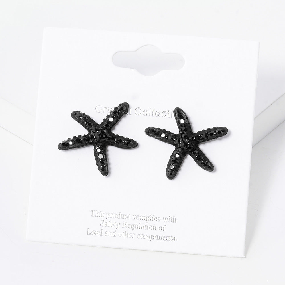 iLLASPARKZ Crystal Paved Starfish Stud Earrings