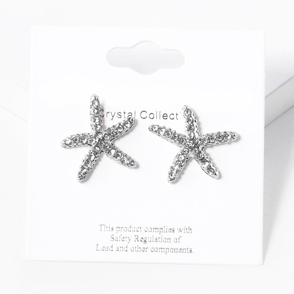 iLLASPARKZ Crystal Starfish Stud Earrings