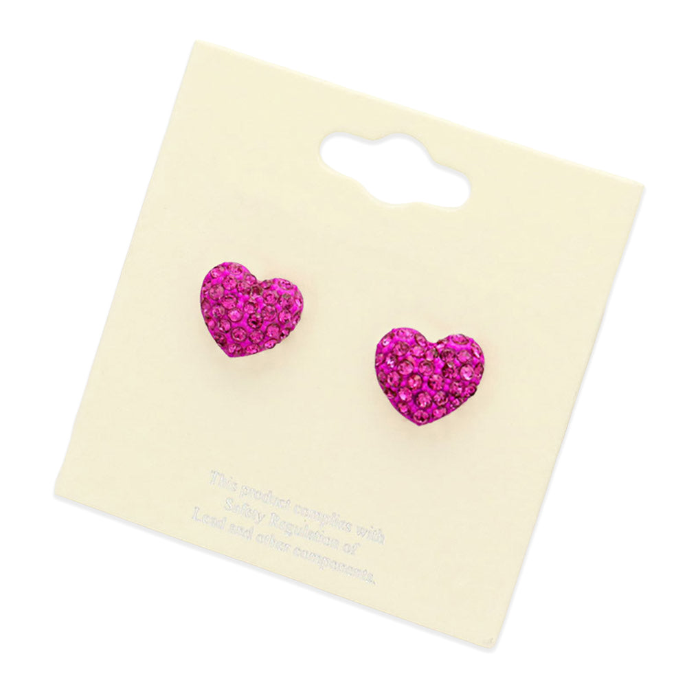 iLLASPARKZ Crystal Pave Heart Stud Earrings