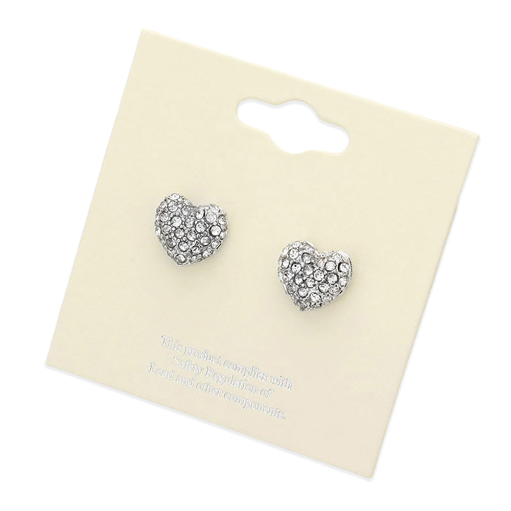 iLLASPARKZ Crystal Pave Heart Stud Earrings