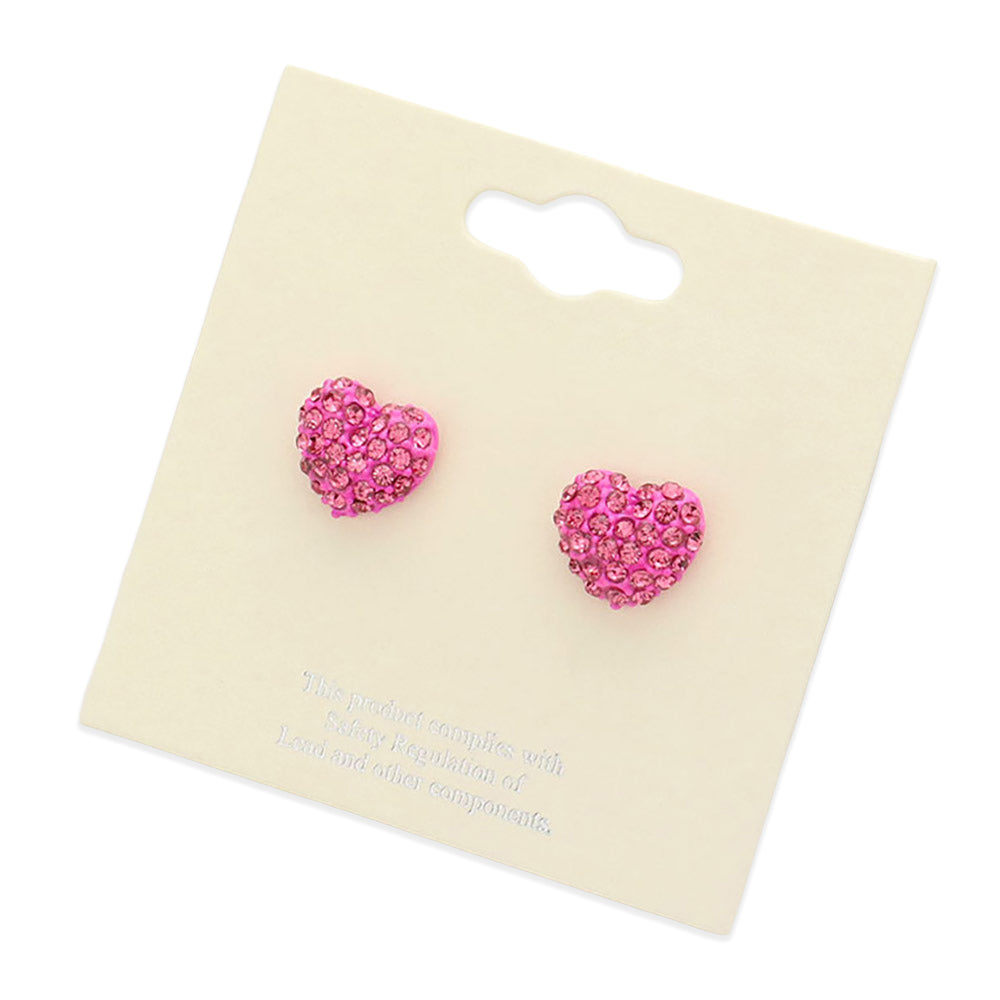 iLLASPARKZ Crystal Pave Heart Stud Earrings