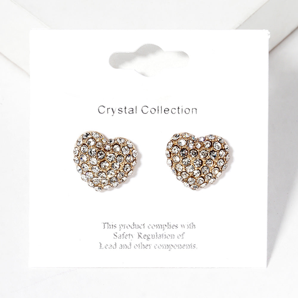 iLLASPARKZ Crystal Pave Heart Stud Earrings