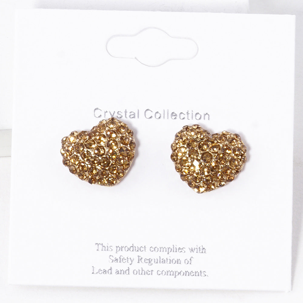 iLLASPARKZ Crystal Pave Heart Stud Earrings