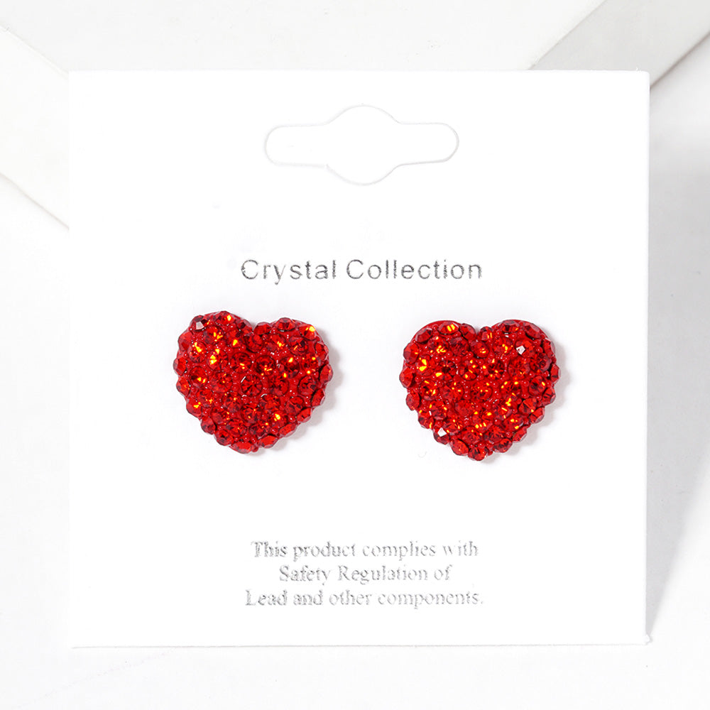 iLLASPARKZ Crystal Pave Heart Stud Earrings