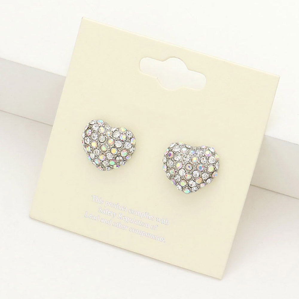 iLLASPARKZ Crystal Pave Heart Stud Earrings