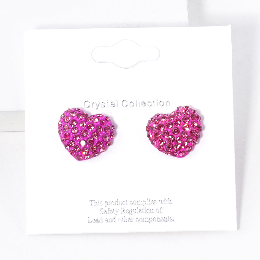 iLLASPARKZ Crystal Pave Heart Stud Earrings