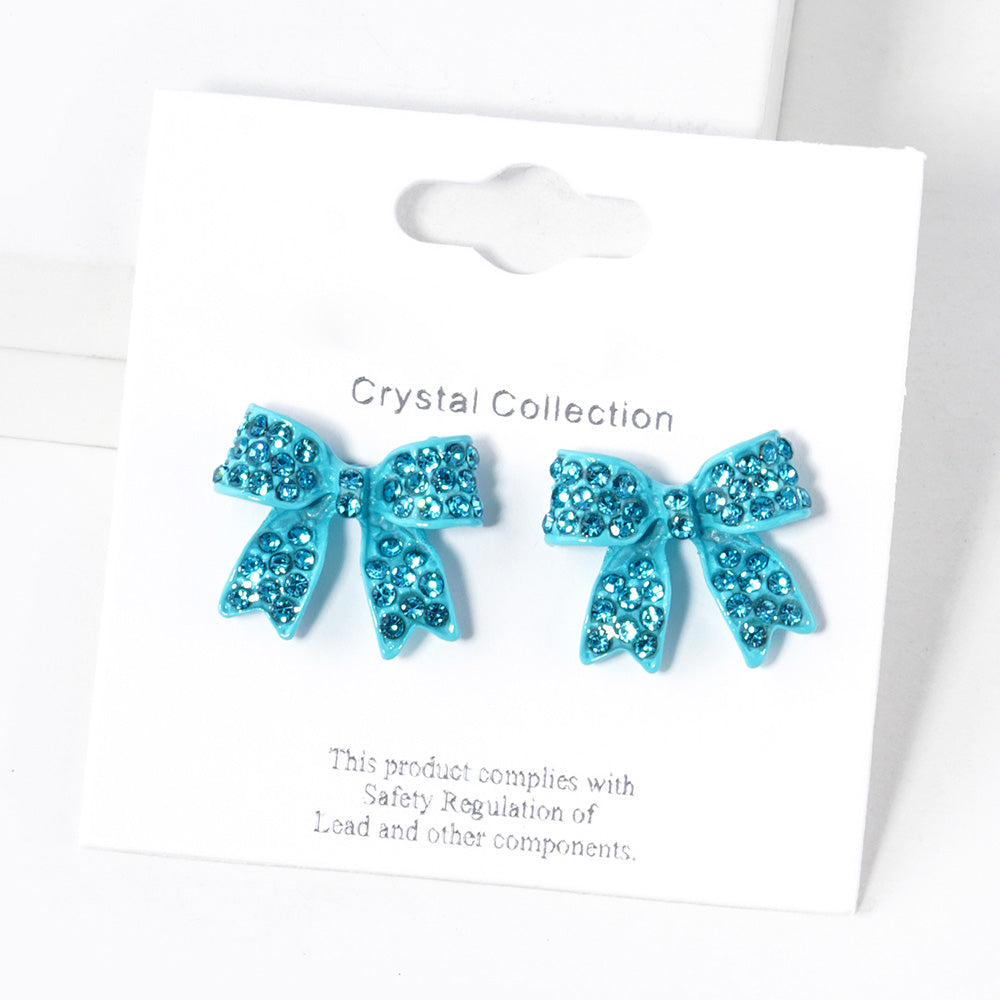iLLASPARKZ Pave bow stud earrings