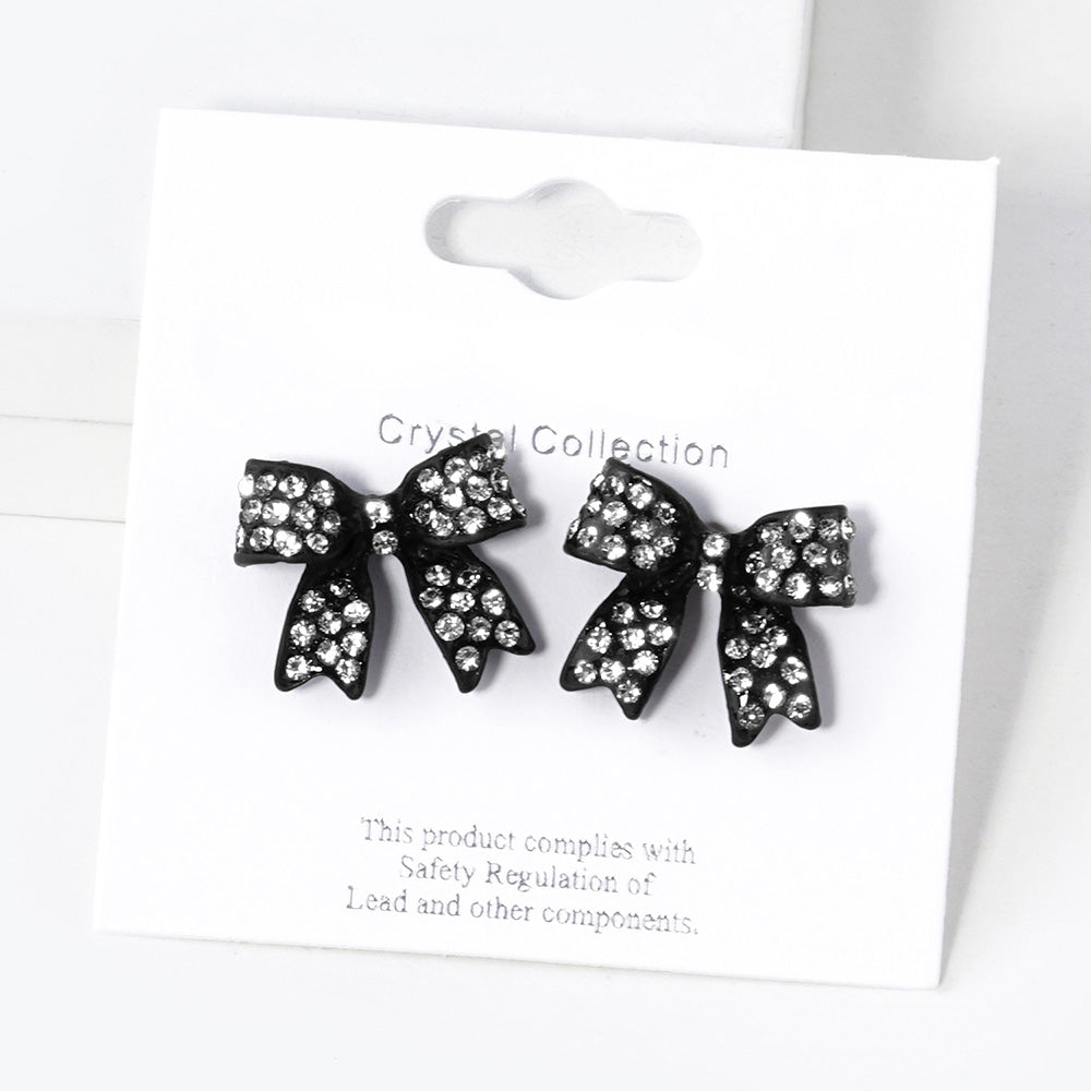 iLLASPARKZ Pave bow stud earrings