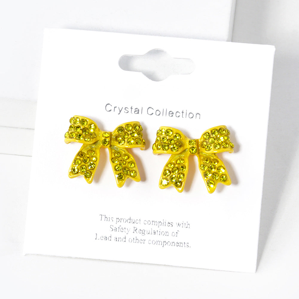iLLASPARKZ Pave Bow Stud Earrings