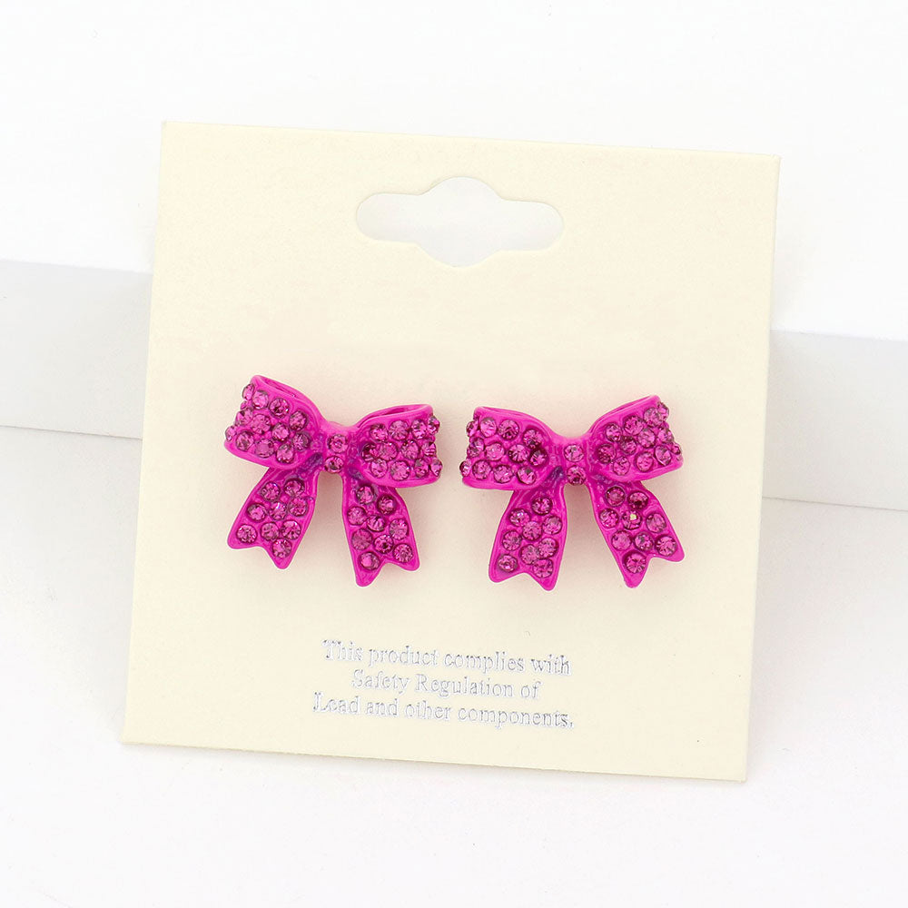 iLLASPARKZ Pave bow stud earrings