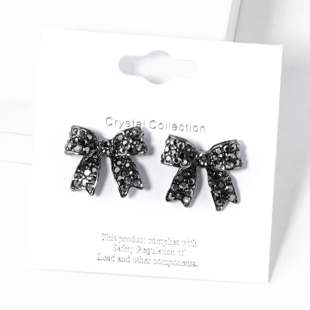 iLLASPARKZ Pave bow stud earrings