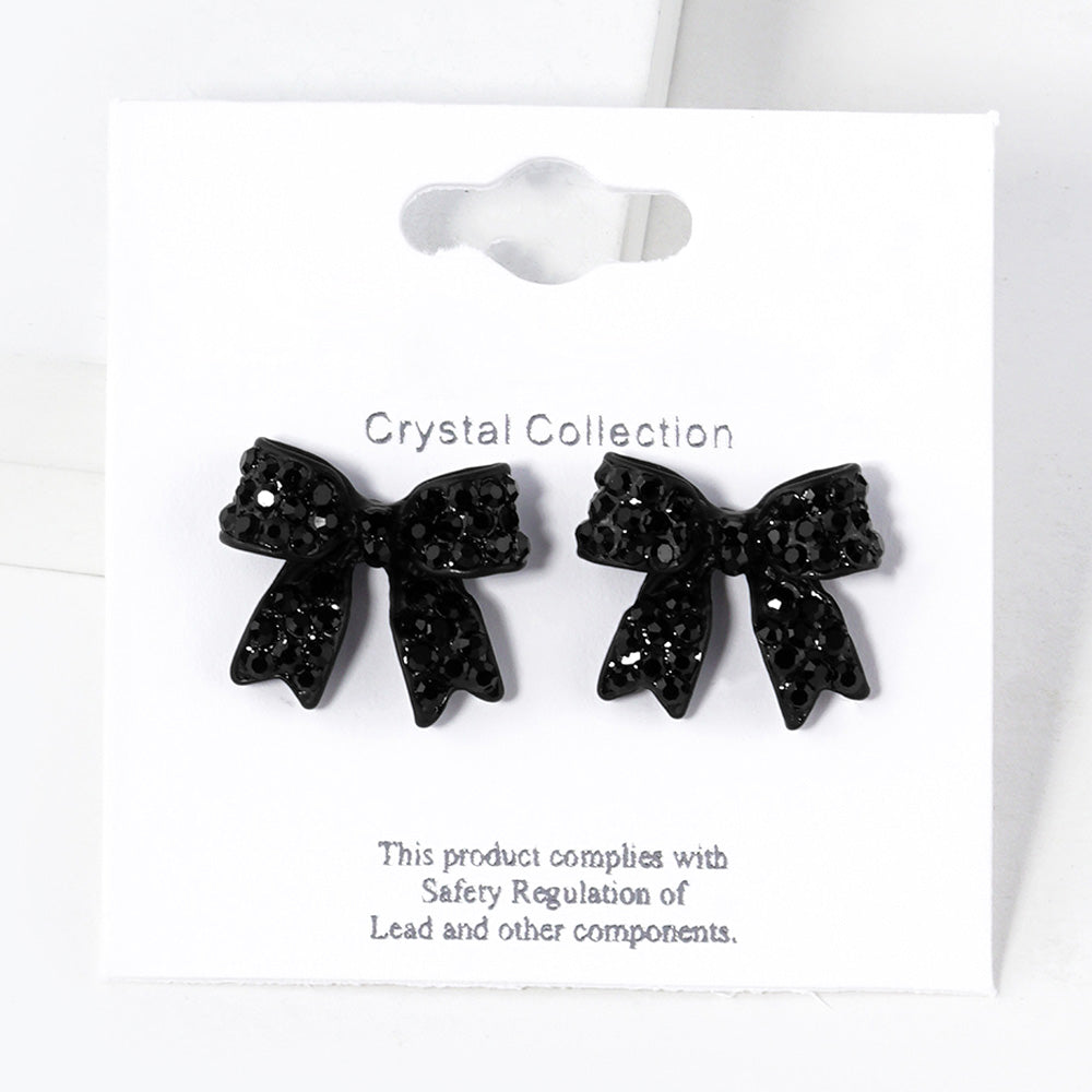 iLLASPARKZ Pave bow stud earrings