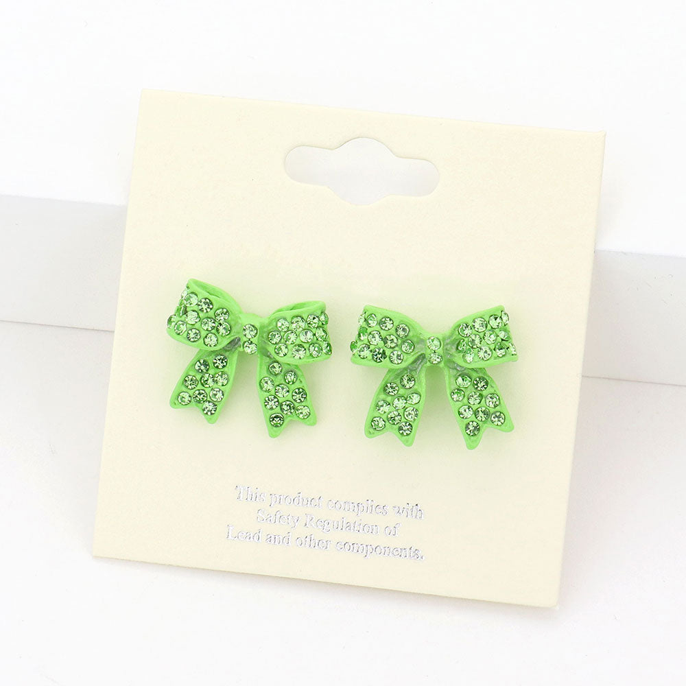 iLLASPARKZ Pave bow stud earrings