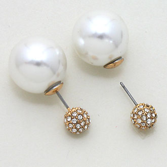 iLLASPARKZ Double-sided Pave Sphere Stud Earrings