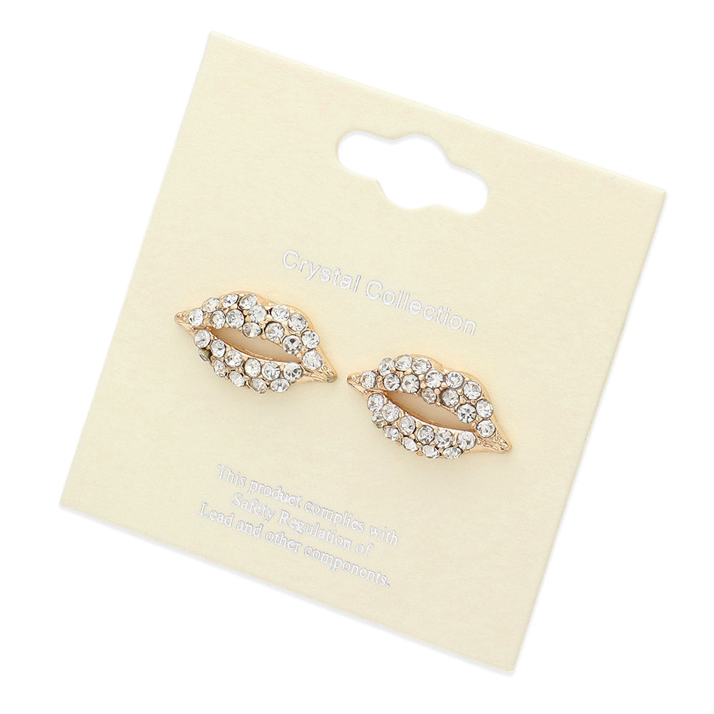 iLLASPARKZ Crystal Pave Lips Stud Earrings