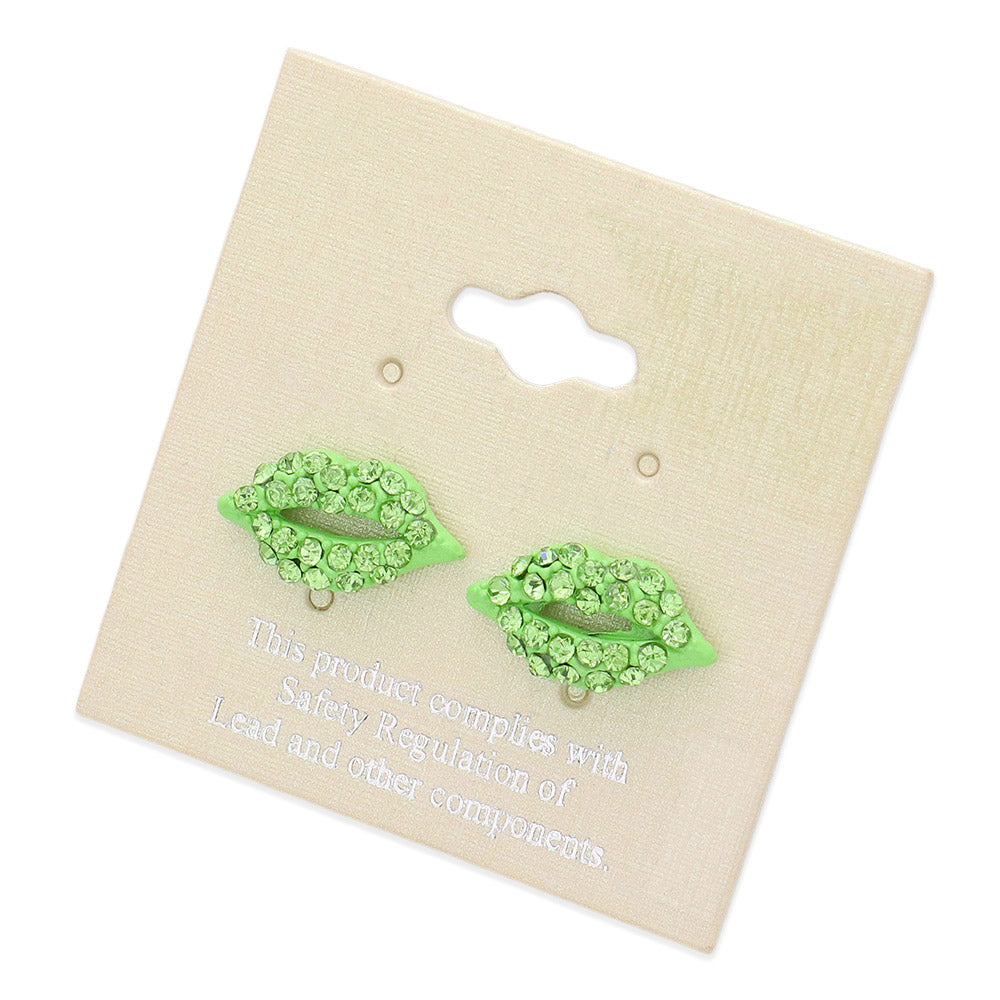 iLLASPARKZ Crystal Pave Lips Stud Earrings
