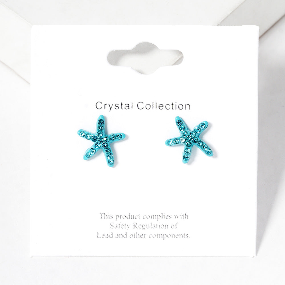 iLLASPARKZ Crystal Paved Starfish Stud Earrings