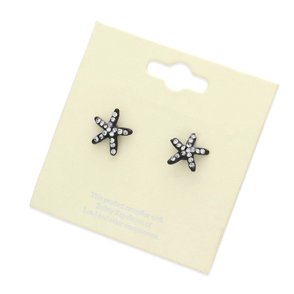 iLLASPARKZ Crystal Starfish Stud Earrings