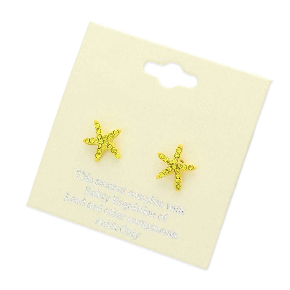 iLLASPARKZ Crystal Starfish Stud Earrings